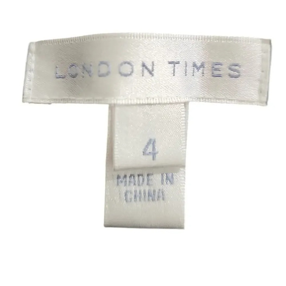London Times V-Neck Sleeveless Silk Dress Stone Size 4 NWT - Picture 3 of 5